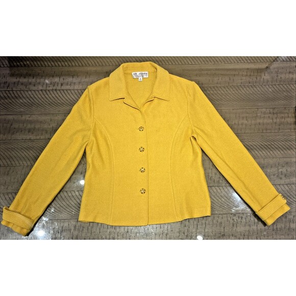 St John Collection Yellow Blazer Size 8 Marie Gray made in USA bright summer - Picture 1 of 5
